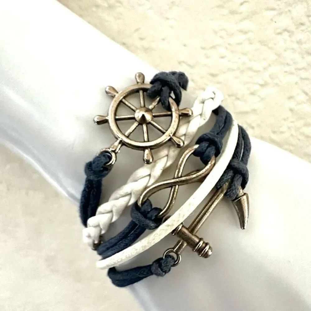 AB anchor charm bracelet